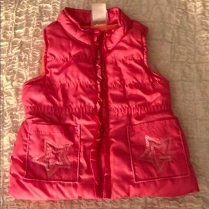 Nanettes girls pink puffer vest
